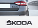 Наклейка-логотип 3D на багажник Skoda черный глянец