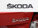 Наклейка-логотип 3D на багажник Skoda черный глянец