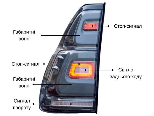 Оптика задняя, LED фонари Toyota Prado 120 в стиле 2018+ дымчатые