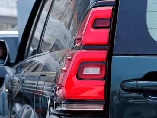 Оптика задняя, LED фонари Toyota Prado 120 в стиле 2018+ красные