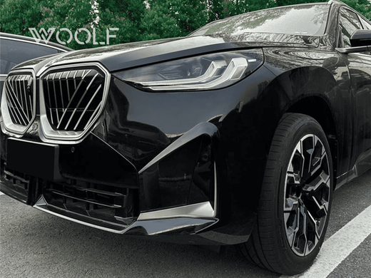Накладки переднего бампера BMW X3 G45 M Sport 2025+ черный глянец, Черный глянец