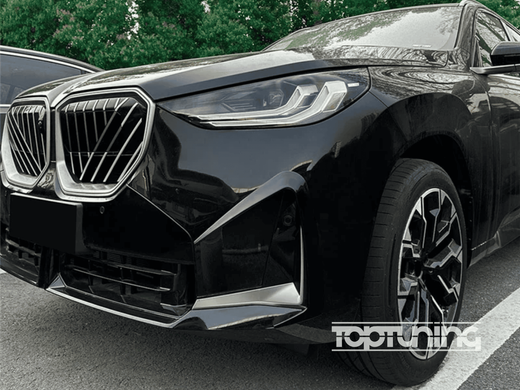 Накладки переднего бампера BMW X3 G45 M Sport 2025+ черный глянец, Черный глянец