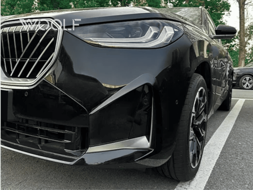 Накладки переднего бампера BMW X3 G45 M Sport 2025+ черный глянец, Черный глянец