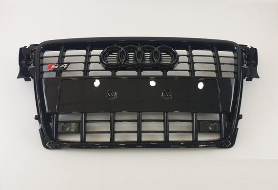Решітка радіатора Ауді A4 B8 S4 чорна глянсова (08-11 р.в.)
