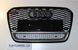 Решетка радиатора Ауди A6 C7 стиль RS6, черная + хром вставка (11-14 г.в.)
