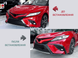 Накладки (сплиттеры) переднего бампера Toyota Camry (2018-2020) черный глянец