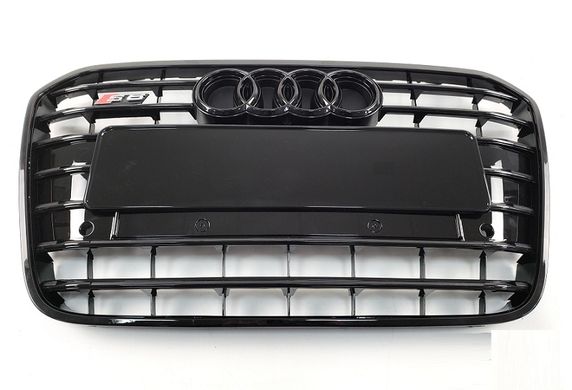 Решетка радиатора Audi A6 С7 стиль S6, черная глянцевая (11-14 г.в.)
