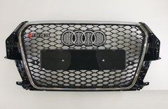 Решетка радиатора Audi Q3 RSQ3 черная + хром рамка (11-15 г.в.)