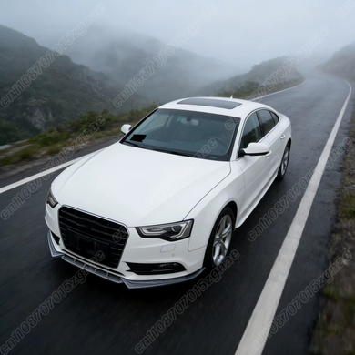 Накладка переднього бампера A5 S-Line Maxton Style (2012-2017 р.в.), Чорний глянець