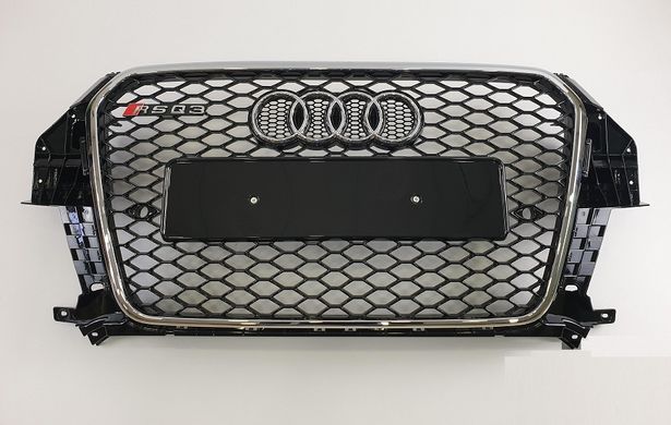 Решетка радиатора Audi Q3 RSQ3 черная + хром рамка (11-15 г.в.)