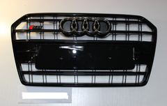 Решетка радиатора Ауди A6 C7 стиль S6, черная глянец (2014-...)