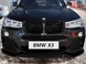 Накладка переднего бампера BMW X3 F25 X4 F26 M Sport черный глянец