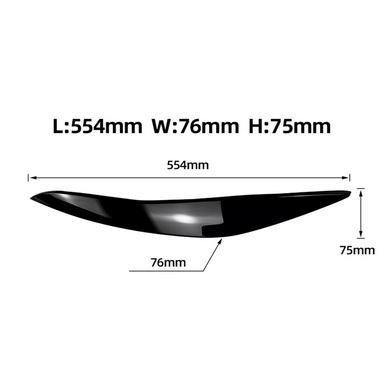 Реснички (бровки) BMW 5 F10 черный глянец ABS-пластик (10-13 г.в.)