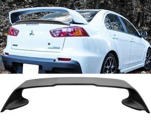 Спойлер багажника Mitsubishi Lancer X стиль EVO чорний глянець (ABS-пластик)