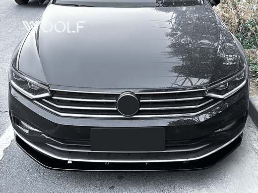 Накладка переднього бампера Volkswagen Passat B8.5 Standard Edition (не R-Line), Чорний глянець