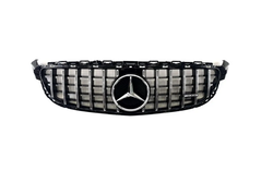 Решетка радиатора Mercedes W205 стиль GT черная с хромом (14-18 р.в.)
