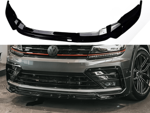 Накладка переднього бампера VW Tiguan MK2 R-line чорна глянсова (17-20 р.в.), Чорний глянець