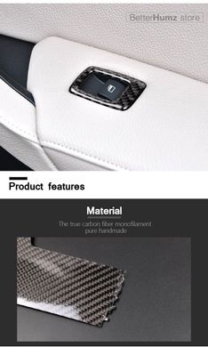 Накладки панелі підйомника вікон BMW X5 E70 / X6 E71 карбон