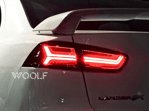 Оптика задня, ліхтарі MITSUBISHI LANCER X червоні димчасті діодні