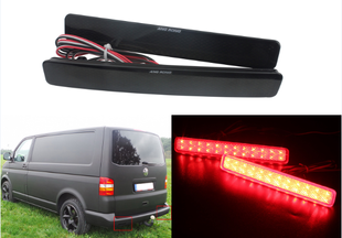 Светодиодные отражатели в задний бампер VW T5 дорестайл, дымчатые