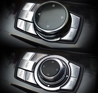Накладки кнопок мультемидийного центра BMW F20 F22 F30 F32 F34 F36 F10 F06 X3 X4 X5 X6 хром
