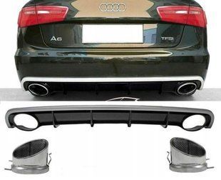 Накладка заднего стандартного бампера AUDI A6 C7 стиль RS6 (11-14 г.в.)