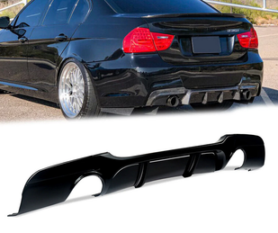 Накладка (дифузор) заднього бампера BMW E90 M Sport черний глянець (05-13 р.в.)
