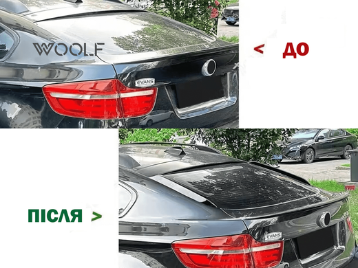 Бічні спойлера на заднє скло BMW X6 E71 ABS-пластик чорний глянсовий