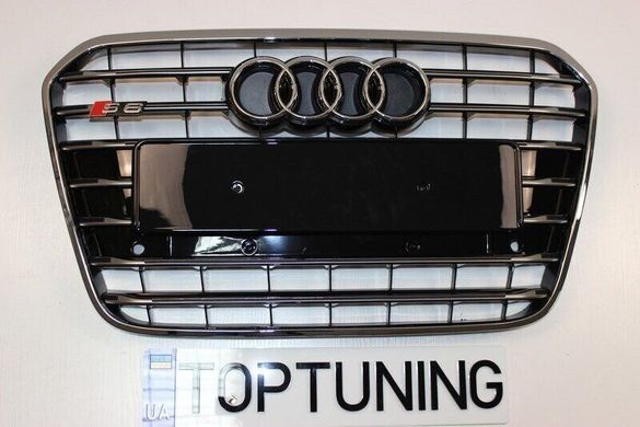 Решетка радиатора Audi A6 С7 S6, черная + хром (11-14 г.в.)