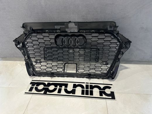 Решетка радиатора Audi A3 8V ACC стиль RS3 черный глянец (16-20 г.в.)