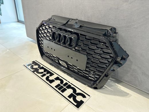 Решетка радиатора Audi A3 8V ACC стиль RS3 черный глянец (16-20 г.в.)