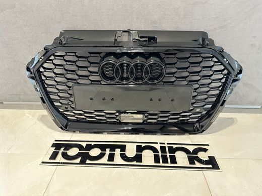 Решетка радиатора Audi A3 8V ACC стиль RS3 черный глянец (16-20 г.в.)