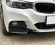 Накладки переднего бампера, клыки BMW 3 серии GT F34 ABS-пластик черный глянец