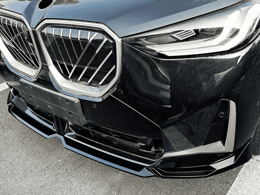 Накладка переднего бампера BMW X3 G45 MP 2025+ черный глянец , Черный глянец