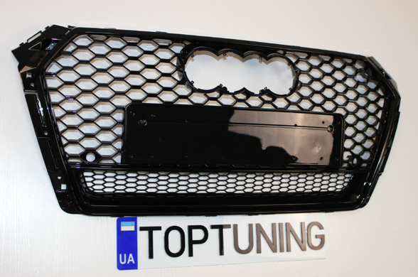 Решітка радіатора Ауді A4 B9 в RS4 стилі, чорна + квадро