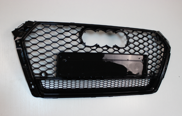 Решетка радиатора Ауди A4 B9 в RS4 стиле, черная + квадро