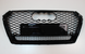 Решітка радіатора Ауді A4 B9 в RS4 стилі, чорна + квадро