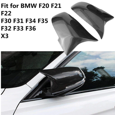 Накладки на дзеркала BMW F20 F21 F22 F23 F30 F31 F32 F33 F34 X1 E84 стиль Performance під карбон