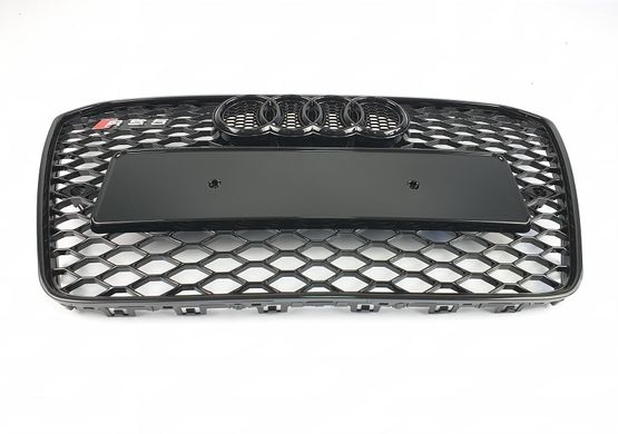 Решітка радіатора Ауді A5 в RS5 стилі, чорна глянсова (12-16 р.в.)