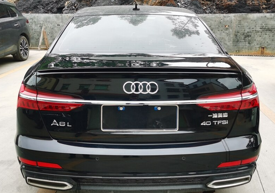 Спойлер багажника Audi A6 C8 стиль S6 чорний глянсовий ABS-пластик