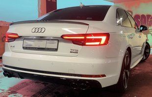Дифузор (накладка) заднього стандартного бампера Audi A4 B9 S4 black