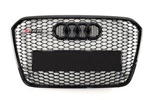 Решетка радиатора Ауди A6 C7 стиль RS7, черный глянец (11-14 г.в.)