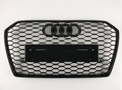 Решітка радіатора Ауді A6 C7 стиль RS6 чорний глянець (14-18 р.в.)