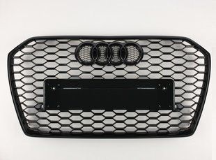 Решетка радиатора Ауди A6 C7 стиль RS6 черный глянец (14-18 г.в.)