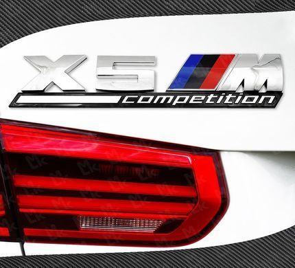 Наклейка-емблема на кузов BMW X5M Competition Chrome