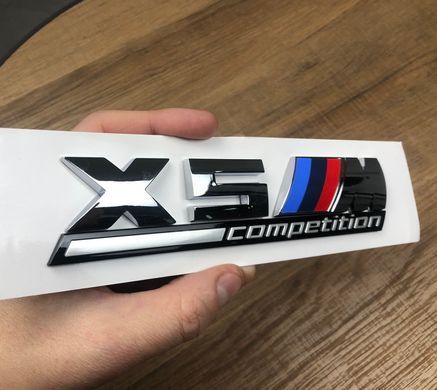 Наклейка-емблема на кузов BMW X5M Competition Chrome